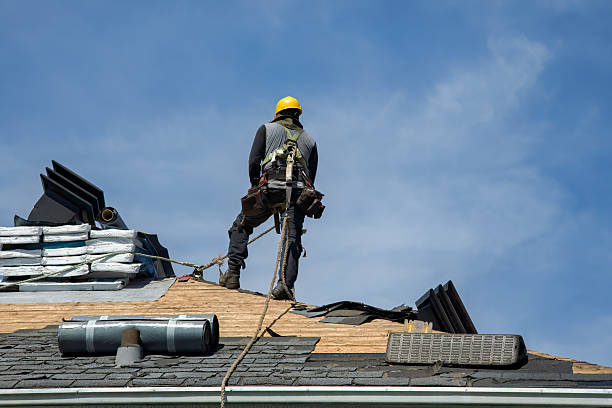 Professional Gutter Installation technician working in Oakville, IN